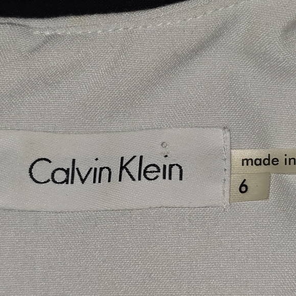 Calvin Klein Black and White Sheath Mini Dress, V-neck, Pockets Size 6 Euc - Picture 5 of 7
